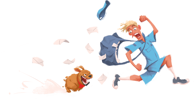 dog chase mailman